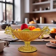 HOME DECOR - GL420- Fruit Glass Platter Decorative Tray
