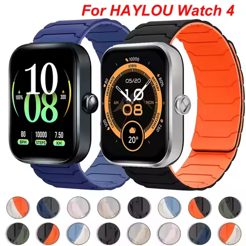 20mm 22mm Magnetic Silicone Band For HAYLOU Watch 4/Solar 5/Neo Lite Strap For Haylou Watch 2 Pro R8
