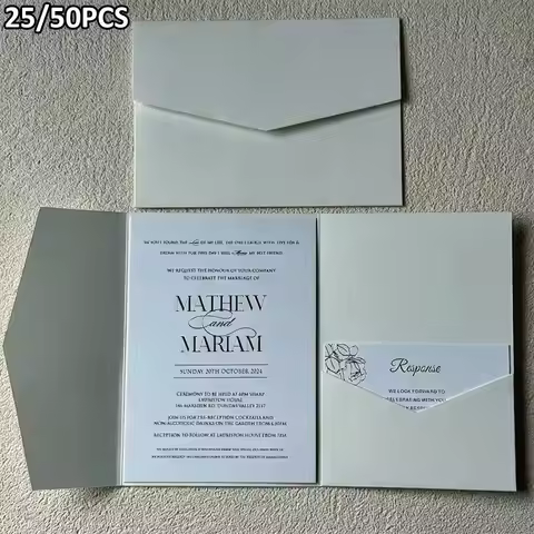 25/50 70% off Pocket Wedding Invitation Envelopes, Engagement 15Th Anniversary Christening Simple In