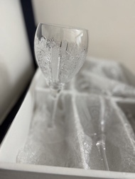 Czechoslovakia Bohemia Hand Cut Lead Crystal Over 24%PbO捷克水晶杯香檳杯酒杯 Champagne Wine Glass 6隻