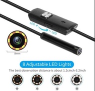 8毫米1米硬線8個LED燈防水無線USB視訊內視鏡WIFI檢查相機  bynckp 8mm 1m Hard Cable 8 Led Light Waterproof Wireless USB Vide