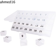 AHMED Medicine Organizer, Clear Lightweight 32 Grid Pill Organizer Box, BPA Free Moisture Proof Sturdy Plastic One Month Pill Cases Household