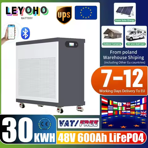 LiFePO4 48V 600Ah Battery Pack 30Kwh 6000+ Cycles Bluetooth 51.2V 300Ah 100Ah Home Solar Energy Stor