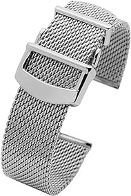 GANYUU Watch bracelet For IWC PORTUGIESER W391012 series wristband Men milan stainless steel 20mm 22mm watchband STRAPS (Color : Silver, Size : 22mm With logo)