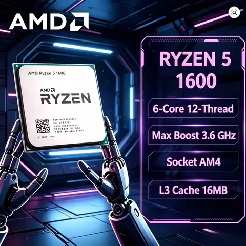 AMD Ryzen 5 1600 100% Brand New in Stock R5 1600 3.2 GHz Six-Core Twelve Thread 65W CPU Processor YD