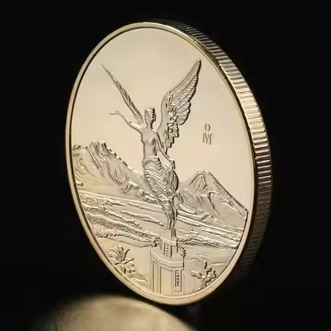 Mexican Statue of Liberty Gold Plated Commemorative Coins Souvenir Gifts