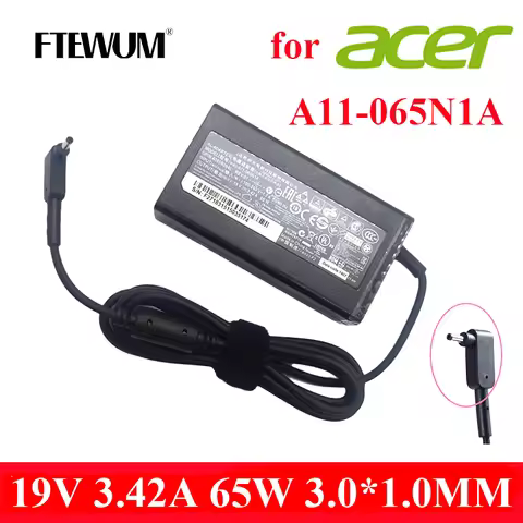 Original 19V 3.42A 65W Charger 3.0*1.0mm Laptop Adapter For Acer A11-065N1A PA-1650-86 ​S3-951 S5-37