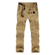 Korea Men's Detachable Pants Waterproof Camping Outdoor Hiking Trousers Cargo Pant Plus Size COD