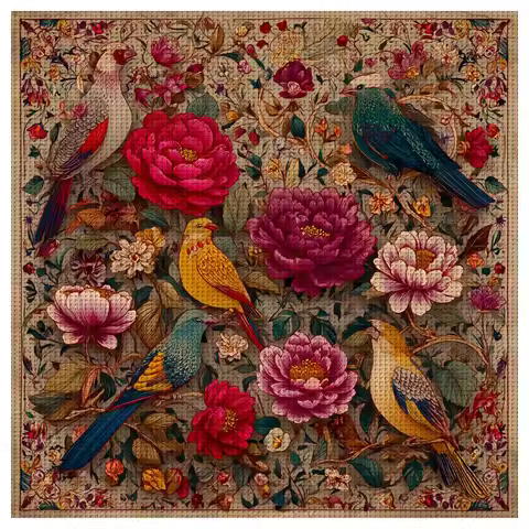 ThreadLux Counted Cross Stitch Kit 40x40cm/15.7x15.7in Easy-to-Follow Holiday Gift Family Decorative