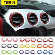 【hot】 TESIN Carbon Car Dashboard Air Condition Vent Outlet Decoration Cover Stickers Accessories 2015 Up