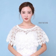 White Lace Brocade Bridal Bolero Wedding Dress Accessories BWW012
