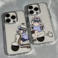 Funny bike boy couple for Vivo V30 PROP v29E Y27 Y25PLUS Y16 V25 V25E V20 Y22 Y20 Y20S Y12A Y12S Y21