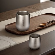 99% Pure Titanium Water Cup 01019/Double Layer/Heat Insulation/60ml & 120ml & 260ml/Titanium Cup/Bee