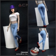 [High-End] Ready Stock ACNTOYS 1/6 Female Soldier ACN002 Square Buckle Flat Shoes Casual Letter T-Sh