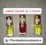 Parfum bibit JAFARON MERAH KEMBANG KANTIL MELATI KERATON paket hemat isi 3 botol non alkohol