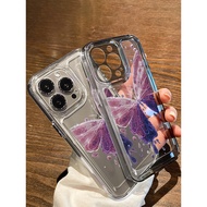 UNGU Silicone Purple Butterfly Case Samsung Galaxy A05 A55 A05s A35 S24 Ultra A24 S23Ultra S23fe S21