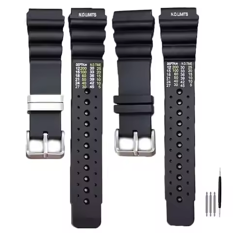 ND Limits Diver Silicone WatchBand 20mm 22mm 24mm for Water Ghost for Seiko for Citizen for Promaste