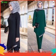 Baju Raya 2023 Jubah Muslimah Suit Set Warda Lara Pakaian Abaya Seluar Raisya Muslim Wear Tshirt Baj