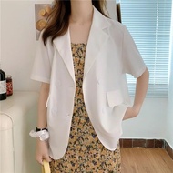 Women's Summer Korean Large Size Candy Color Thin Loose Short Sleeve Blazer