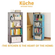 KUCHE DIY 4 Coloum 5 Tier Storage Shelf Bookcase Easy Assemble DIY Korean Style Durable Bookcase Sto