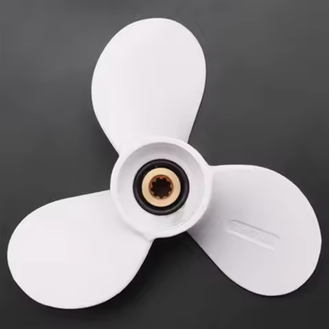 7 1/2"×7" Aluminum Outboard Propeller, 9 Spline Hub for Yamaha 4HP 5HP 6HP Marine Engine, OEM 6E0-45