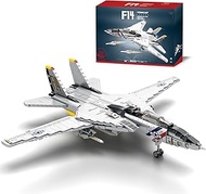 F14 Tomcat Fighter Jet Block Model, Large Model, 14+ Boys, Men, Compatible with Lego, 1600 Pieces