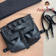 Army messenger men's commuter genuine leather crossbody shoulder bag, high-end feel 91b