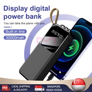 【SG stock】Powerbank 30000 mAh Fast Charging with 4 Cables 30000 mAh Super Capacity Powerbank充電寶