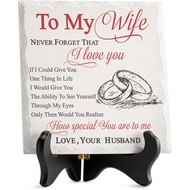 LukieJac Gifts for Wife from Husband Romantic Ceramic I Love You Gifts Plaque for Wife Birthday Gift