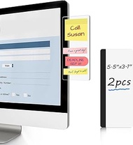 DOLLAR BOSS 5.5" x 3.1" Monitor Memo Board, 2 Pcs Clear Acrylic Office Desk Accessories Computer Scr