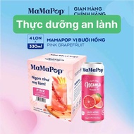NƯỚC TRÁI CÂY SPARKLING MAMAPOP VỊ BƯỞI HỒNG ( 4lonx330 ml)