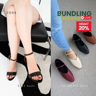 LIVE EXCLUSIVE BUNDLING - ZODE Elli Heels 7cm & Clarence Flats - Women's Anti-Slip High Heel Flatsho