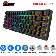 Royal Kludge RK G68(RK837) 2.4Ghz Wireless/Bluetooth/Wired 65% Mechanical Keyboard, 68 Keys 3 Modes Hot Swappable Keyboard Detachable Frame