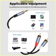 RUN Stereo Sound Output 3 5mm to 2Male Cable Gold Plate Terminals 1m 2m 300cm 5m