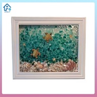 Ocean Theme Sea Glass Art Kit for Adults Photo Frame Easy Operation DIY Mosaic Arts and Craft Kits H