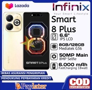 INFINIX SMART 8 PLUS RAM 8+128 Camera 50MP. Battery 6000MAH.Original GARANSI RESMI 1 TAHUN