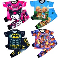 (1-7 Year) Baju Budak Lelaki Perempuan Unisex Murah Material Kain Full Jersey Pyjamas Baju Tidur Kai