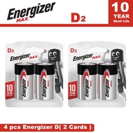 4 x Energizer Max D Size Alkaline Battery ( 2pcs in a card)