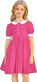 Kids 1950s Vintage Dresses for Girls 50s Outfits Doll Collar Retro 50's Tea Party Audrey Hepburn Roc