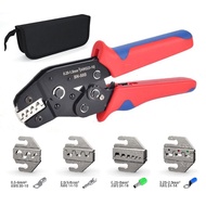 SN-58B Crimping Plier Multi-Jaws Kit for Insulated/Photovoltaic/Tubular Ferrule Terminals Mini Hand Tool Set Portable Crimper