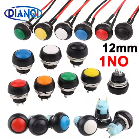 1/5pcs DS-33A latching Mini 12mm Waterproof Momentary On/off Push Button Round Switch Pbs-33b White 