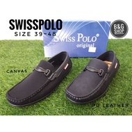 (Size39~48)Swisspolo Canvas and Pu Leather Men Loafers SP1655/SP1664
