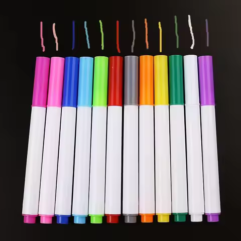 12 Pcs Water-soluble Liquid Chalk Non-dust Chalk Erasable Chalk Drawing Pen for Black Board Whiteboa