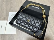 香奈兒 Chanel 黑色金球手機包