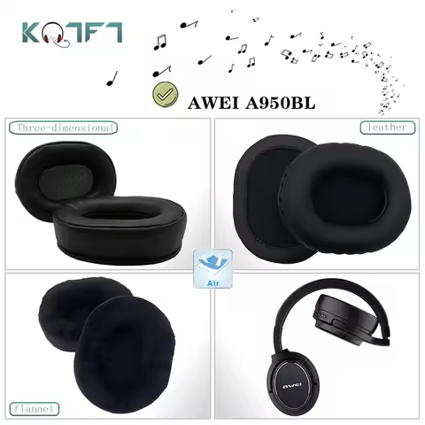 KQTFT 1 Pair of Replacement Velvet leather EarPads for AWEI A950BL Headset Ear pads Earmuff Cover Cu