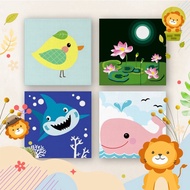 Watercolor Animal Painting Canvas 20 x 20 canva Painting By Number