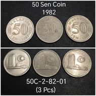 Duit Lama 50 sen Edisi ke-2 / Old Coin 2nd Edition 3pcs 1982