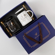 [EONMIR] Popular Crown Pattern Ceramic Cup Couple Cup Coffee Cup Set Gift Double Cup Premium Set Gif