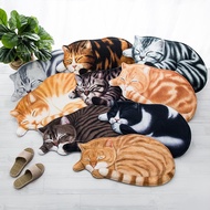 3D Cat Shape Kitchen Bath Entrance Soft Door Mat Cute kitten Carpet Bedroom Non slip Water Absorbent