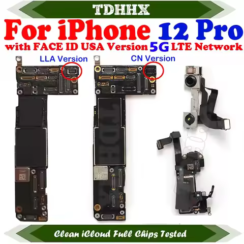 Working Well Mainboard for iPhone 12 Pro Motherboard 512GB 256G CleaniCloud Full with Face ID Main L